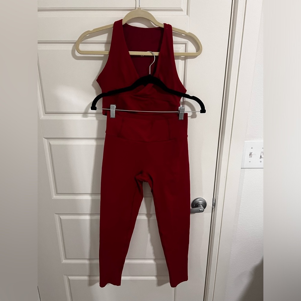 Red Two Piece Workout Set - image 1